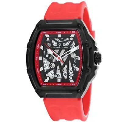 Pre-owned Christian Van Sant Mens Odyssey Black Dial Watch - Cv6197