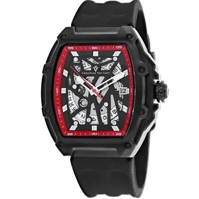 Pre-owned Christian Van Sant Mens Odyssey Black Dial Watch - Cv6197b