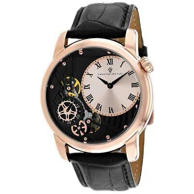 Pre-owned Christian Van Sant Mens Sprocket Auto-quartz Rose Gold Dial Watch - Cv1549