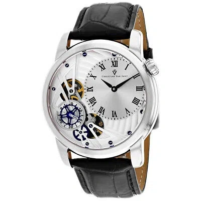 Pre-owned Christian Van Sant Mens Sprocket Auto-quartz Silver Dial Watch - Cv1540