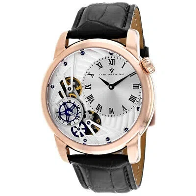 Pre-owned Christian Van Sant Mens Sprocket Auto-quartz Silver Dial Watch - Cv1545