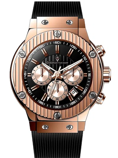 Christian Van Sant Monarchy 46mm Watch In Gold