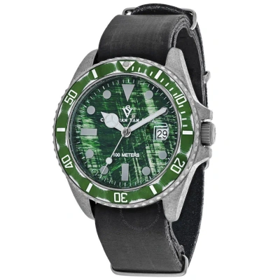 Christian Van Sant Montego Vintage Quartz Green Dial Men's Watch Cv5202 In Black