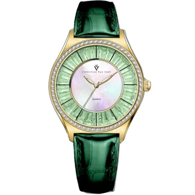 Christian Van Sant Mother-of-pearl Dial Watch In Green
