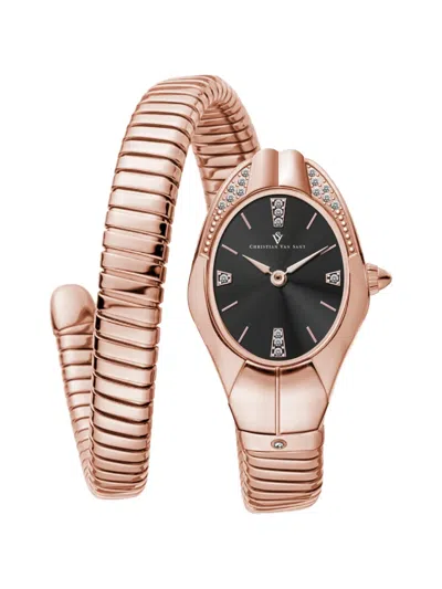 Christian Van Sant Women's Naga Green Dial Watch In Gold