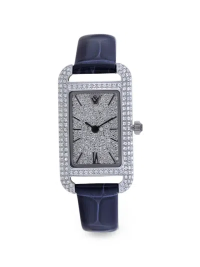 Christian Van Sant Opaline Crystal-embellished 26mm Watch In Blue