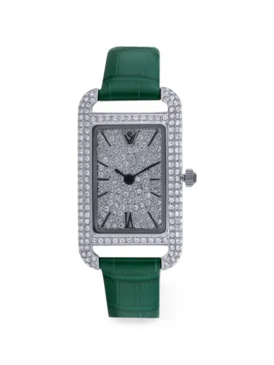 Christian Van Sant Opaline Crystal-embellished 36mm Watch In Silver
