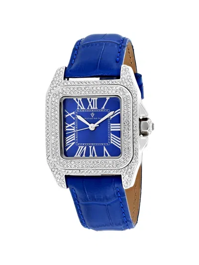 Christian Van Sant Radieuse Crystal-embellished 41mm Watch In Blue