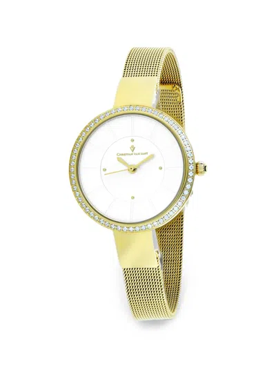 Christian Van Sant Reign Crystal-embellished 32mm Watch In Gold