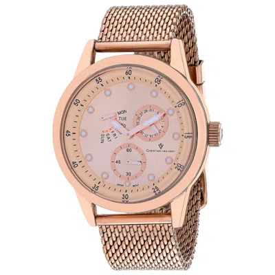 Christian Van Sant Rio Mesh-strap 44mm Watch In Gold