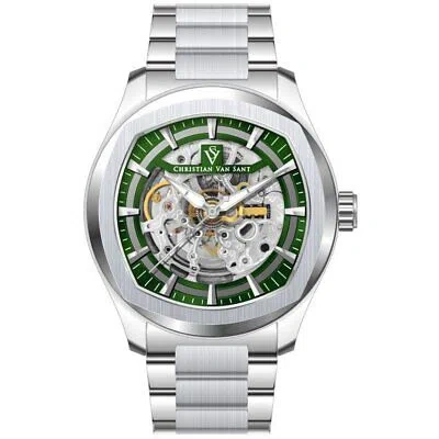 Pre-owned Christian Van Sant Romeo Watch Cv9507 Green Dial Automatic Stainless Steel
