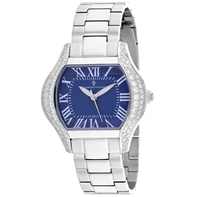 Christian Van Sant Women's Bianca Blue Dial Watch In Silver