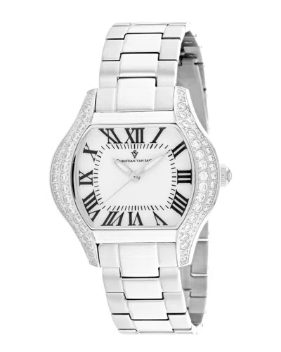 Christian Van Sant Bianca Quartz White Dial Ladies Watch Cv1830 In Mother Of Pearl / White