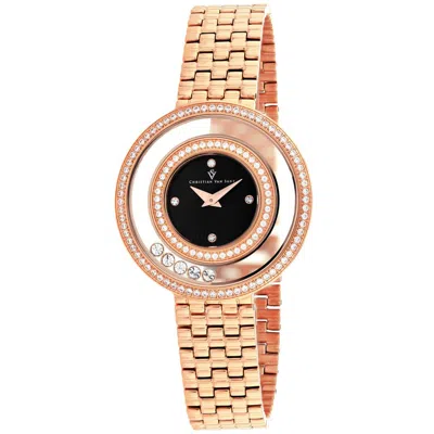 Christian Van Sant Women's Black Dial Watch In Black / Gold Tone / Rose / Rose Gold Tone