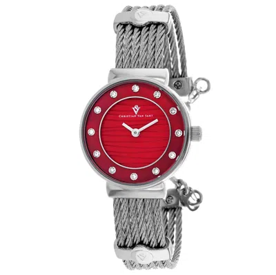 Christian Van Sant Women's Cavo Red Dial Watch In Metallic