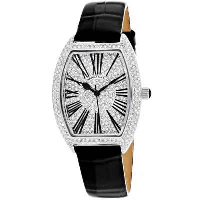 Christian Van Sant Women's Chic Silver Tonneau 36mm In Black
