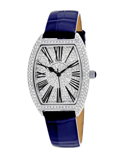 Christian Van Sant Women's Silver Dial Watch In White