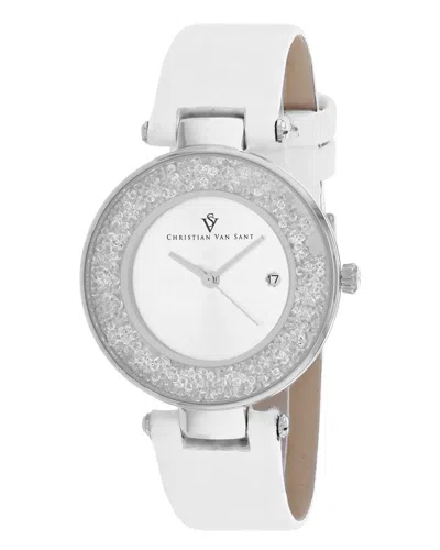 Christian Van Sant Women's Silver Dial Watch In Silver / White