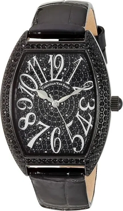Pre-owned Christian Van Sant Women's Elegant Black Dial Watch - Cv4823