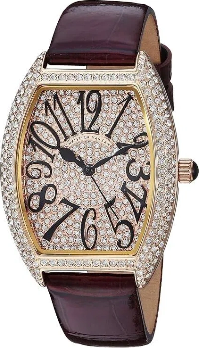 Pre-owned Christian Van Sant Women's Elegant Rose Gold Dial Watch - Cv4822