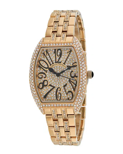 Christian Van Sant Elegant Sparkle Ladies Quartz Watch Cv0262 In Black / Gold / Gold Tone / Rose / Rose Gold / Rose Gold Tone