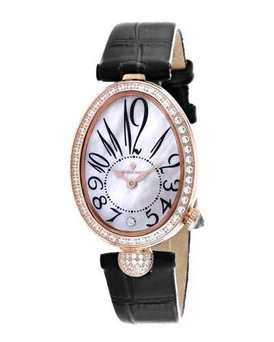 Christian Van Sant Florentine White Dial Ladies Watch Cv4294 In Black / Gold Tone / Mother Of Pearl / Rose / Rose Gold Tone / White
