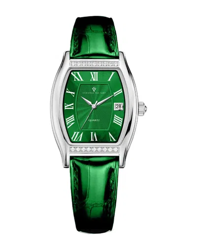 Christian Van Sant Gemma Quartz Green Dial Ladies Watch Cv2443