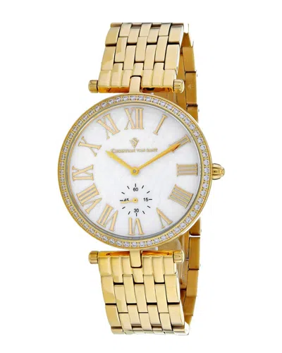 Christian Van Sant Hush Crystal-embellished 36mm Watch In Gold
