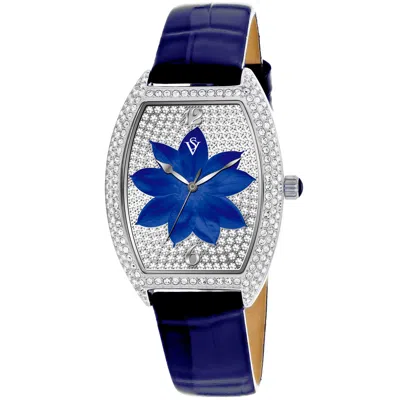 Christian Van Sant Women's Lotus Blue Dial Watch In Black / Blue