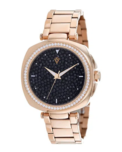 Christian Van Sant Women's Mirabella Black Dial Watch In Gold