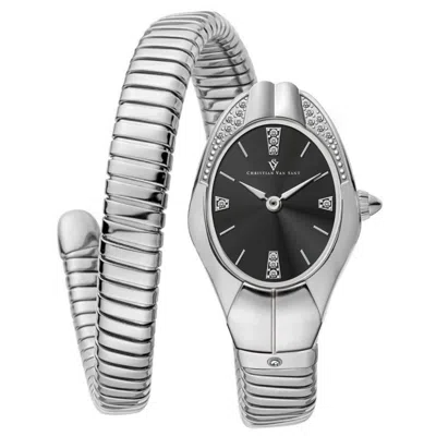 Christian Van Sant Naga Crystal-embellished 22mm Watch In Silver