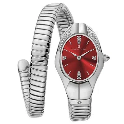 Pre-owned Christian Van Sant Women's Naga Red Dial Watch - Cv0883