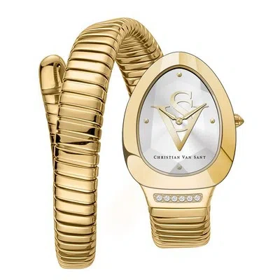 Pre-owned Christian Van Sant Women's Naga Silver Dial Watch - Cv0871