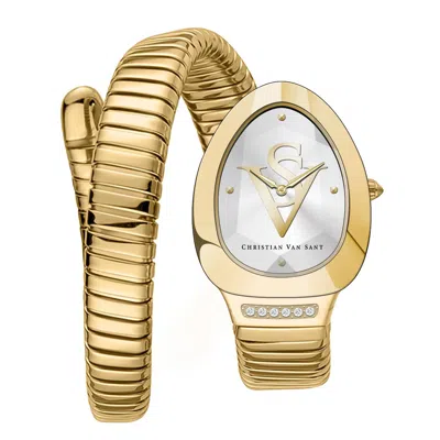 Christian Van Sant Naga Quartz Gold Dial Ladies Watch Cv0874 In Gold / Gold Tone / Yellow