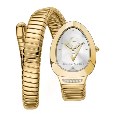 Christian Van Sant Naga Quartz Gold Dial Ladies Watch Cv0874 In Gold / Gold Tone / Yellow