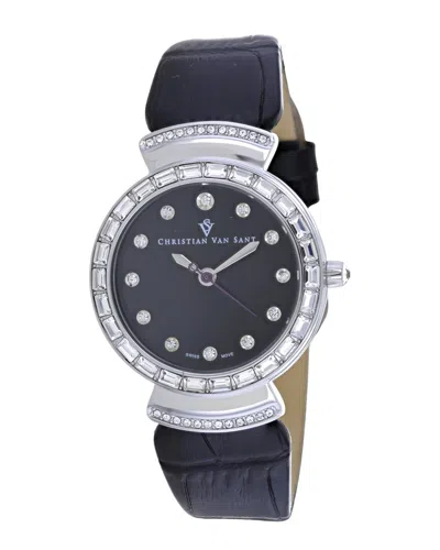 Christian Van Sant Nova 34mm Watch In Black
