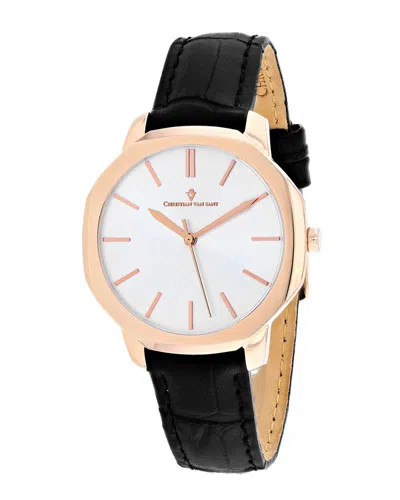 Christian Van Sant Women's Silver Dial Watch In Black / Gold Tone / Rose / Rose Gold Tone / Silver