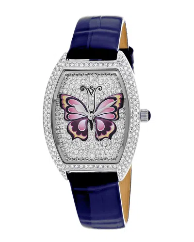 Christian Van Sant Papillon Crystal-embellished 36mm Watch In Silver