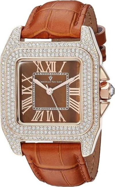 Pre-owned Christian Van Sant Women's Radieuse Yellow And Brown Dial Watch - Cv4423