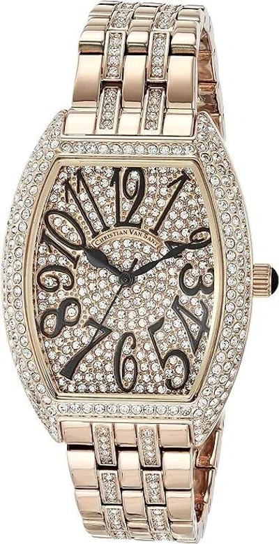 Pre-owned Christian Van Sant Women's Rose Gold Dial Watch - Cv0262