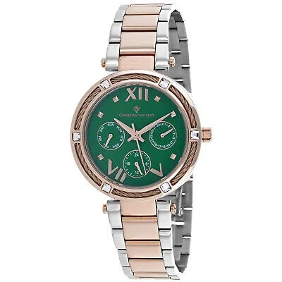 Pre-owned Christian Van Sant Women's Sienna Green Dial Watch - Cv1825
