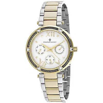 Pre-owned Christian Van Sant Women's Sienna White Dial Watch - Cv1823
