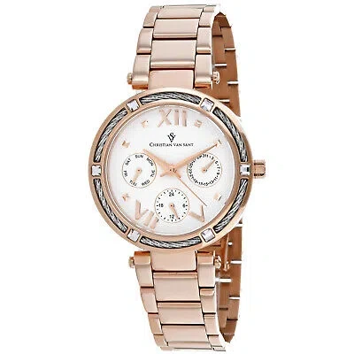 Pre-owned Christian Van Sant Women's Sienna White Dial Watch - Cv1824