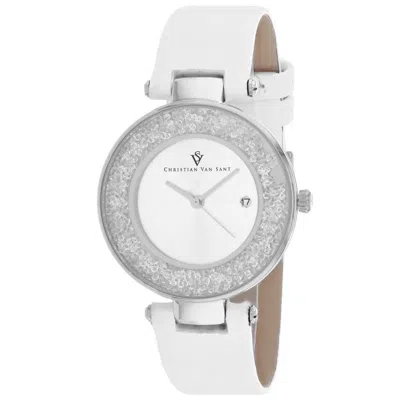 Christian Van Sant Women's Silver Dial Watch In Silver / White
