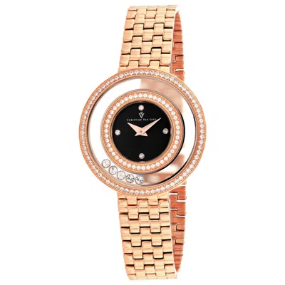 Christian Van Sant Women's Black Dial Watch In Black / Gold Tone / Rose / Rose Gold Tone