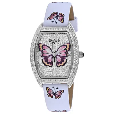 Christian Van Sant Papillon Crystal-embellished 36mm Watch In Blue