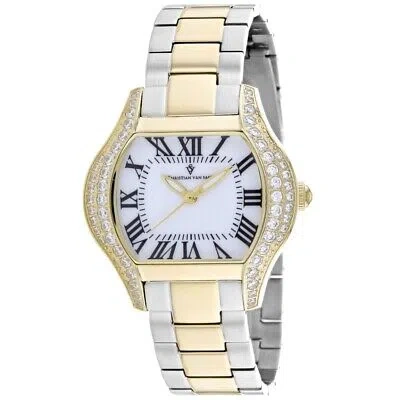 Pre-owned Christian Van Sant Womens Bianca White Dial Watch - Cv1834