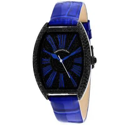Pre-owned Christian Van Sant Womens Black Dial Quartz Watch Cv4845 Stainless Steel