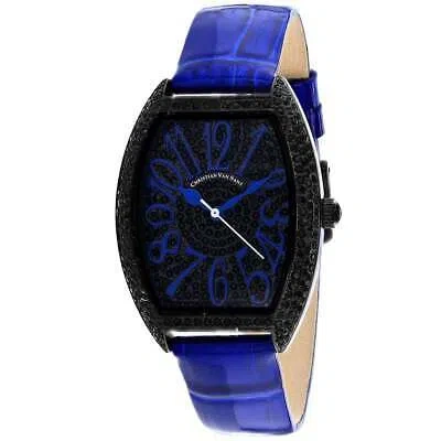 Pre-owned Christian Van Sant Womens Elegant Black Dial Watch - Cv4824