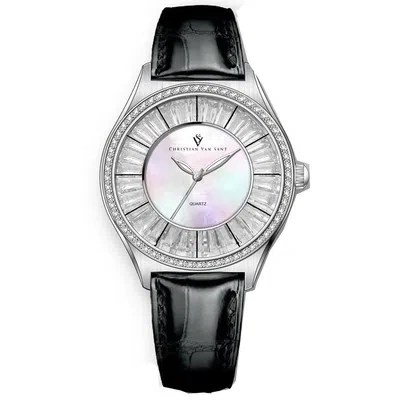 Pre-owned Christian Van Sant Womens Luna Mother Of Pearl Dial Watch - Cv3200